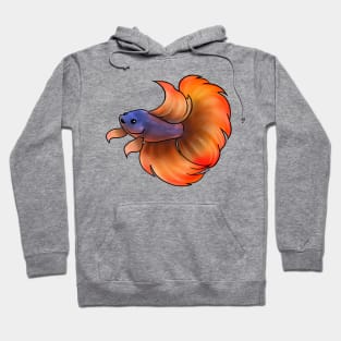 Fish - Betta Fish - Orange Indigo Hoodie